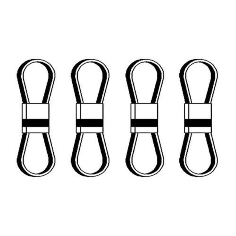 Main Drive Belt Set of 4 fits John Deere 260 270 260 270 ES10774 fits New Holland 442 452 462 463 465 274224 fits Kuhn GMD66 GMD77 GMD500 83101673
