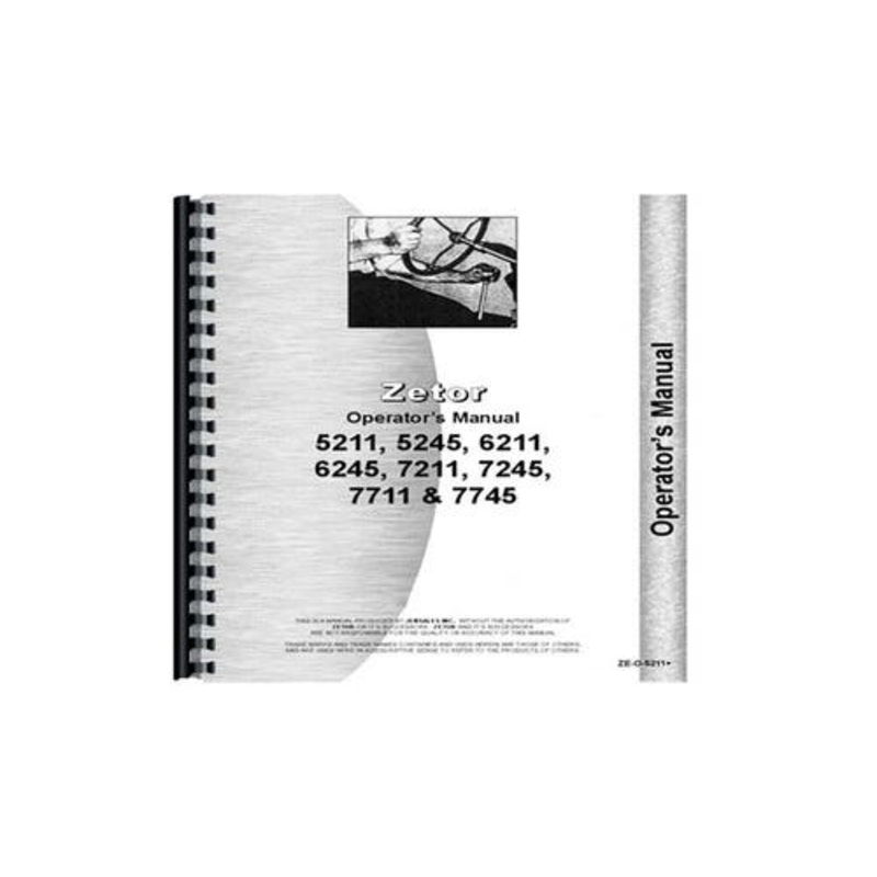 Operator's Manual fits Zetor 5211 5245 6211 6245 7211 7245 7711 7745