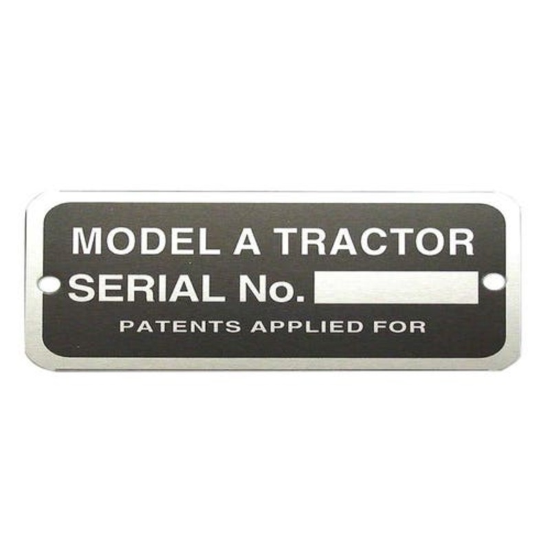 Serial Number Tag with Rivets fits John Deere A