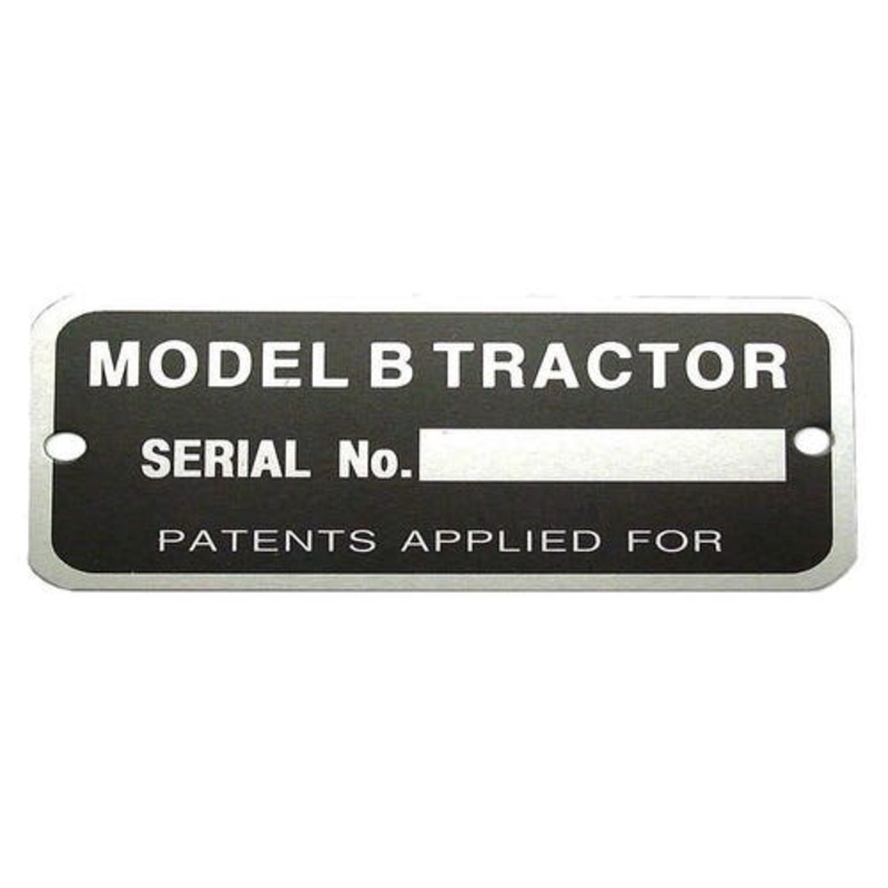 Serial Number Tag with Rivets fits John Deere B