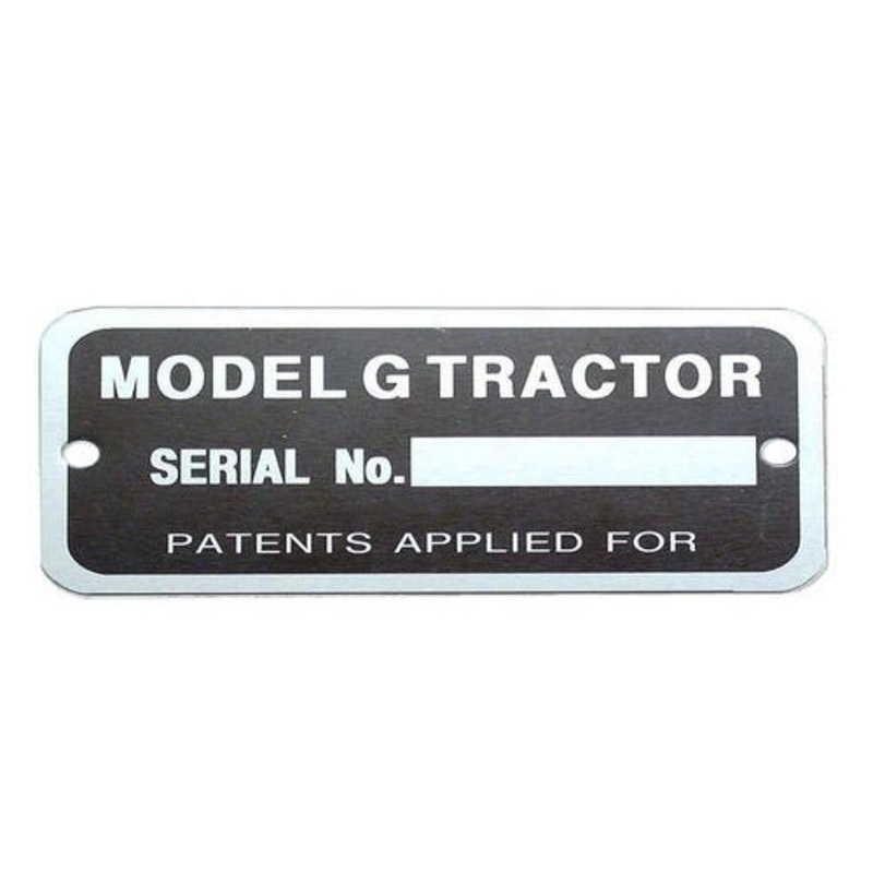 Serial Number Tag with Rivets fits John Deere G