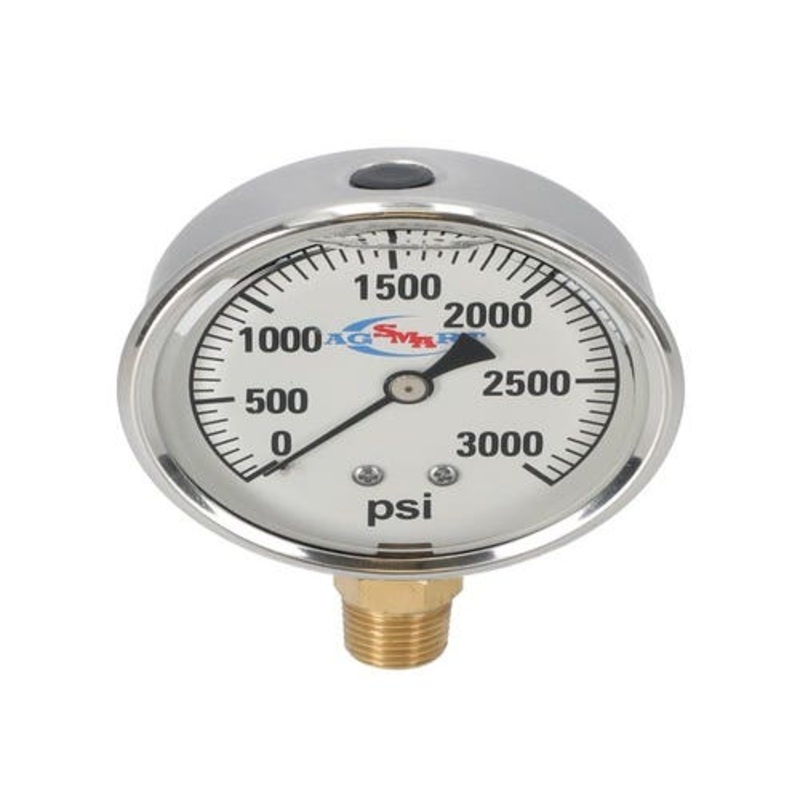 Liquid Filled Stainless Steel Gauge 2-1/2" Diameter 3000 PSI fits Air Compressor Accessories Pressure Gauges / Switches GG3000 1817-01 181701 5167028