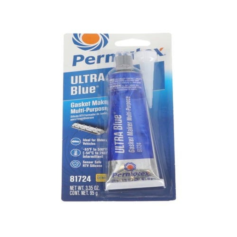 Permatex Ultra Blue RTV Silicone 3.35 oz. fits Fluids/Chemicals/Oil/Additives Silicone Sealant & Threadlock