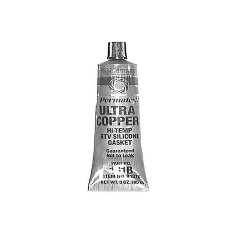Permatex Ultra Copper High Temp RTV Silicone 3 oz. fits Fluids/Chemicals/Oil/Additives Silicone Sealant & Threadlock