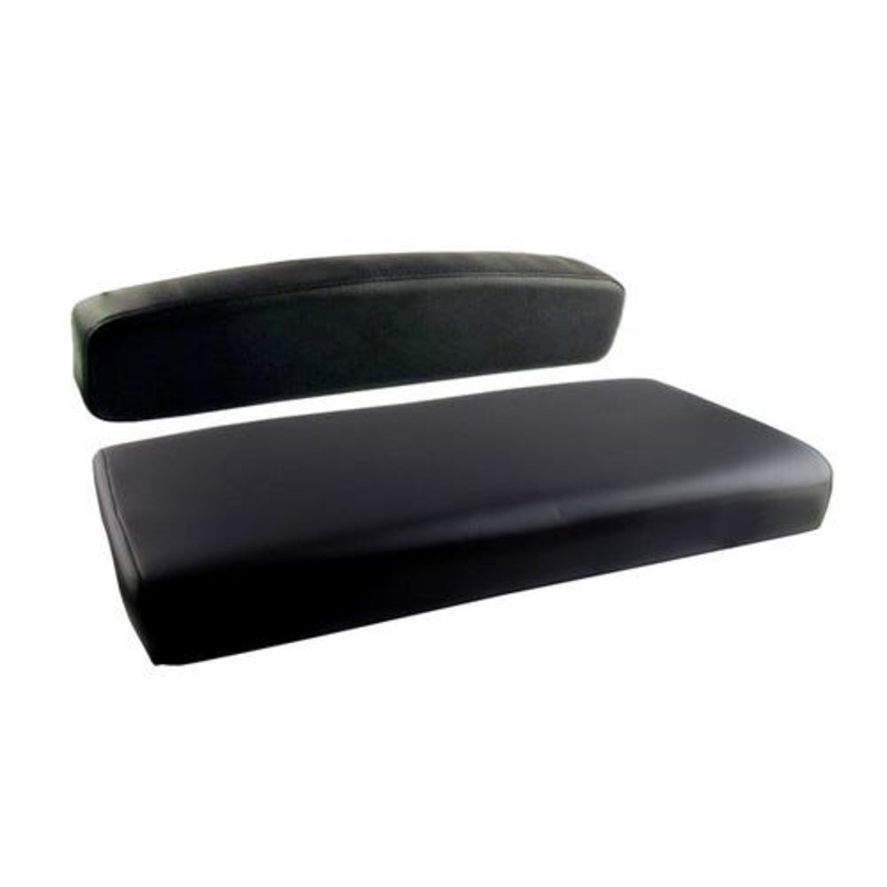 Seat Cushion Set - 2 Piece Vinyl Black fits Allis Chalmers B C