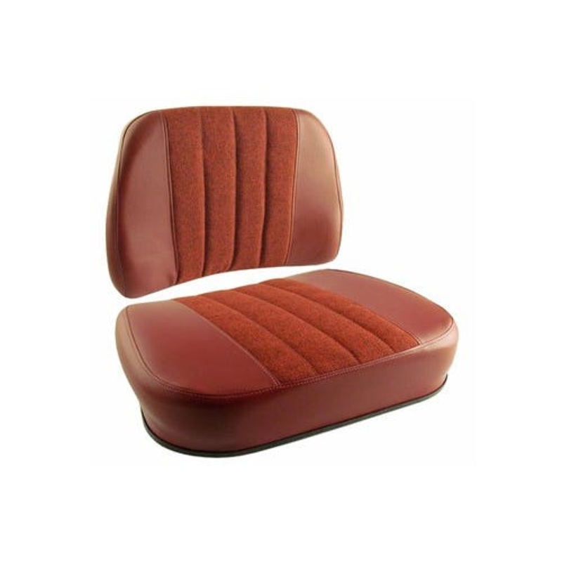 Seat Cushion Set - 2 Piece Vinyl/Fabric Red fits Massey Ferguson 2675 2705 2745 2775 2805