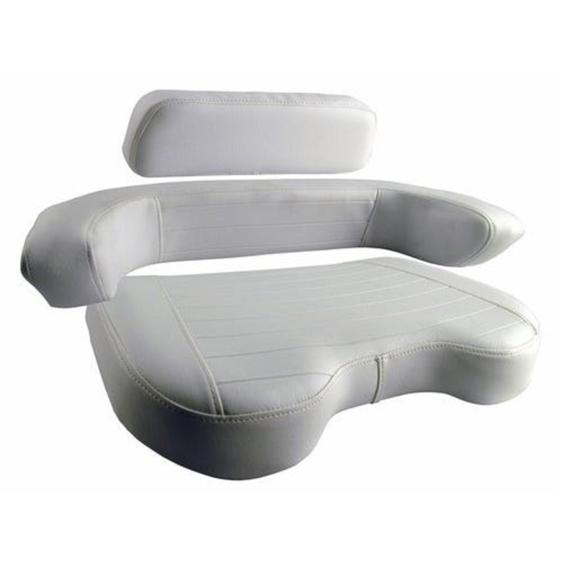 Seat Cushion Set - 3 Piece Super Deluxe Style Embossed Vinyl White fits Allis Chalmers 180 185 190 190XT 200 210 220