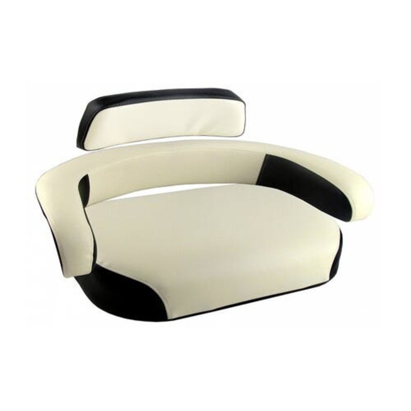 Seat Cushion Set - 3 Piece Vinyl Black/Cream fits International Hydro 100 544 656 686 706 756 766 806 826 856 966 1066 1206 1256 1456 1466 1468 2706