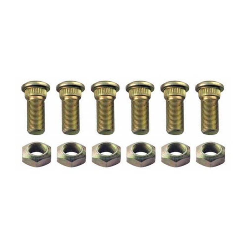 Wheel Studs and Nuts 6 Pack fits Ford 8N 2000 2600 2610 3000 3600 3610 3910 4000 4100 4110 4600 4610 5600 5610 6600 6610 6710 7600 7610 7710 C5NN1107F