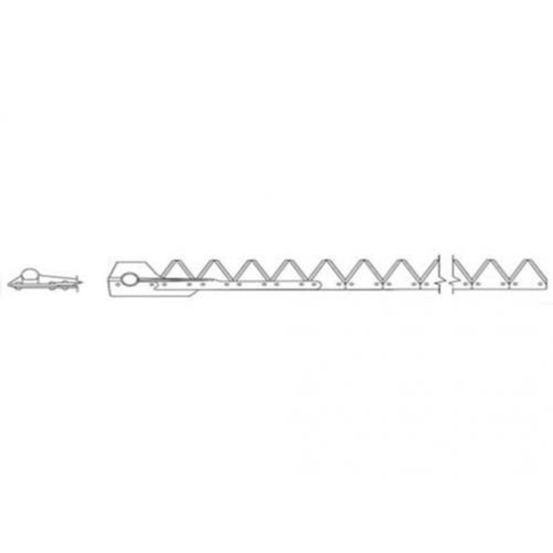 Sickle Assembly - Headless 8" Left Hand Plated Top Serrated Bolted fits Case IH 8380 8840 8870 fits Hesston 1170 8400 700709585