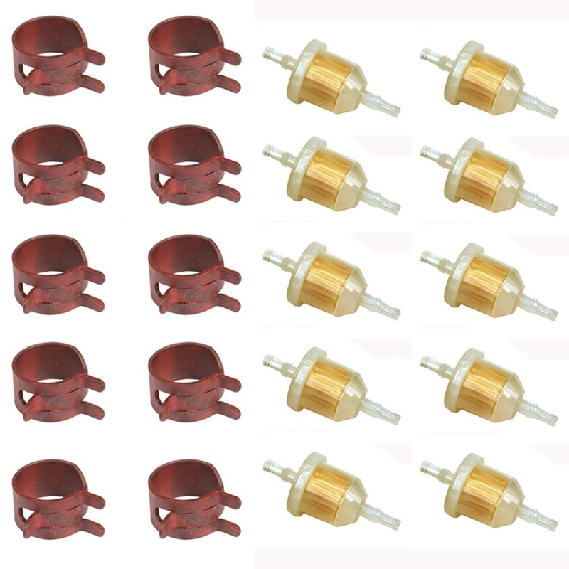 10 Fuel Filters & Clamps fits Kohler 25 050 07-S 25 050 21-S Fits Bobcat 38666