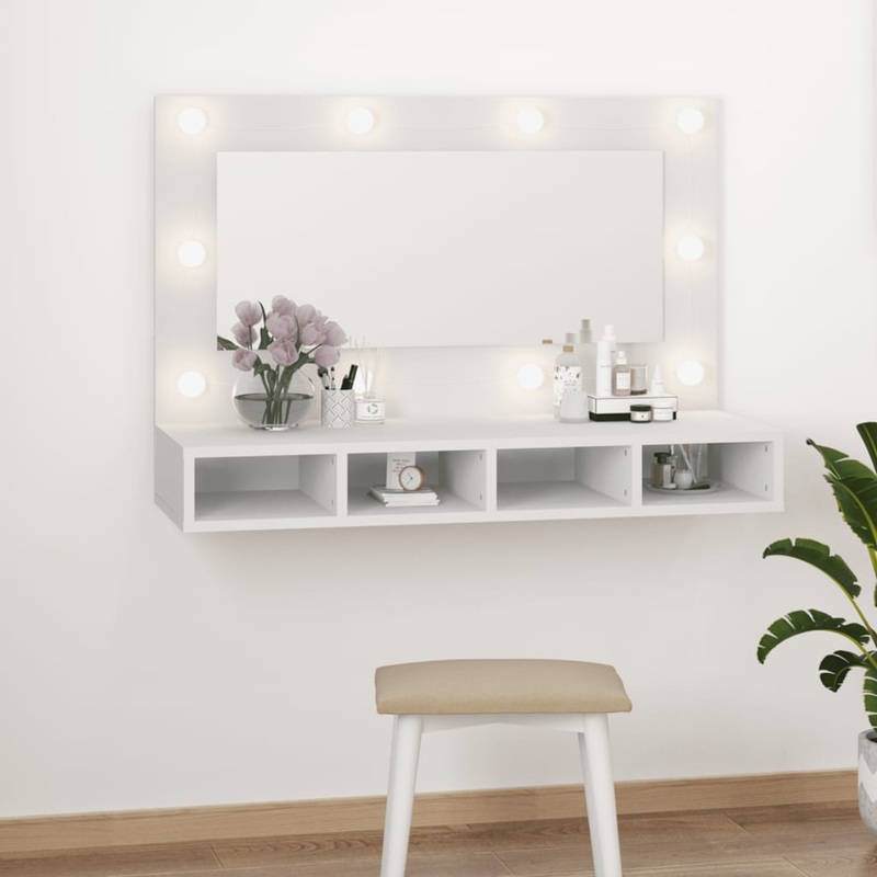 Armoire  miroir avec LED blanc 90x31,5x62 cm