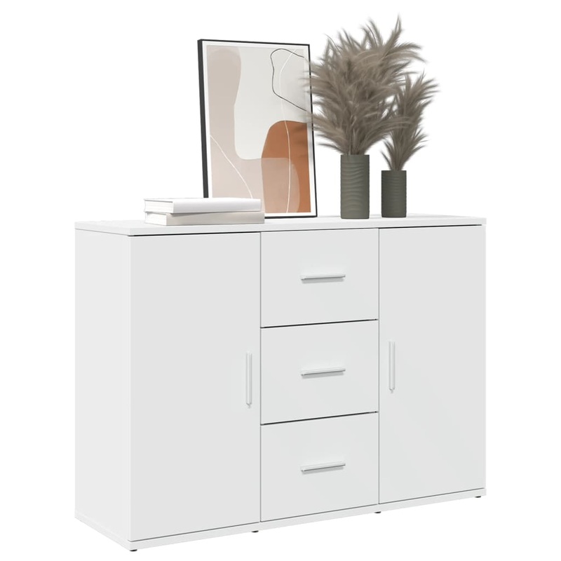 Buffet blanc 90,5x29,5x65 cm bois d'ingnierie