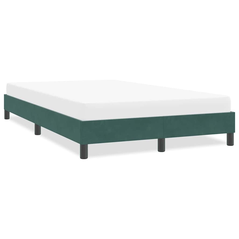 Cadre de lit sans matelas vert fonc 120x210 cm velours