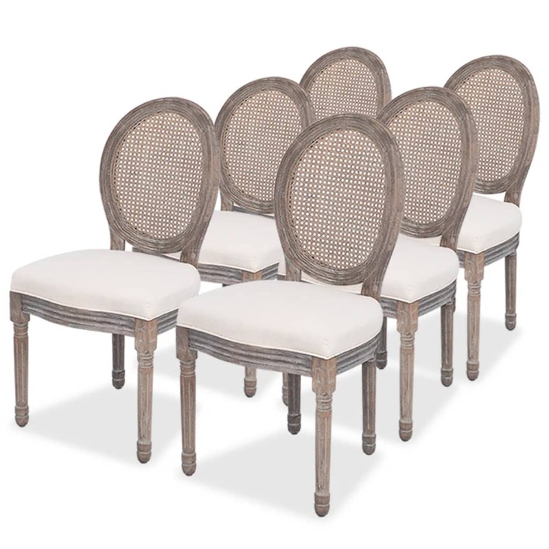 Chaises  manger lot de 6 crme tissu
