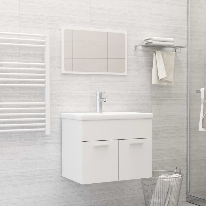 Ensemble de meubles de salle de bain Blanc Agglomr