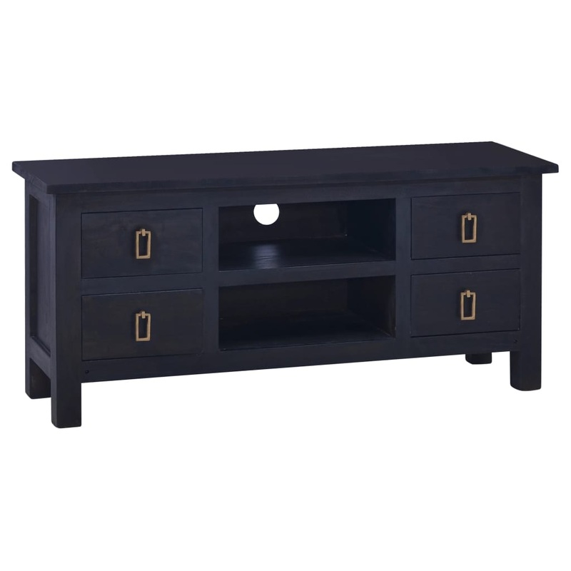 Meuble TV Caf noir clair 100x30x45 cm Bois d'acajou massif