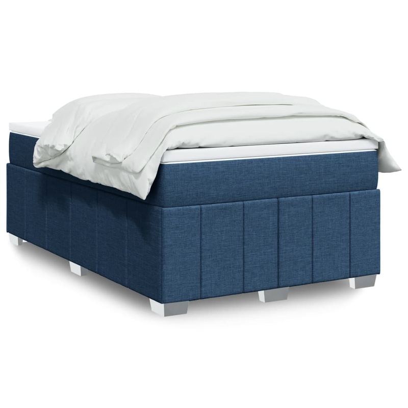 Sommier  lattes de lit avec matelas bleu 120x190 cm tissu