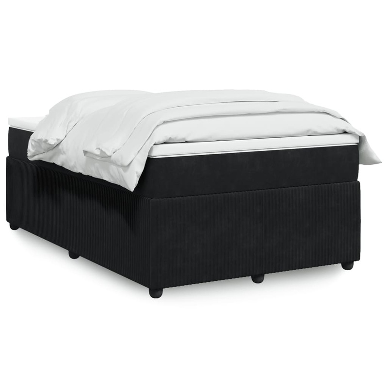 Sommier  lattes de lit avec matelas noir 120x190 cm velours
